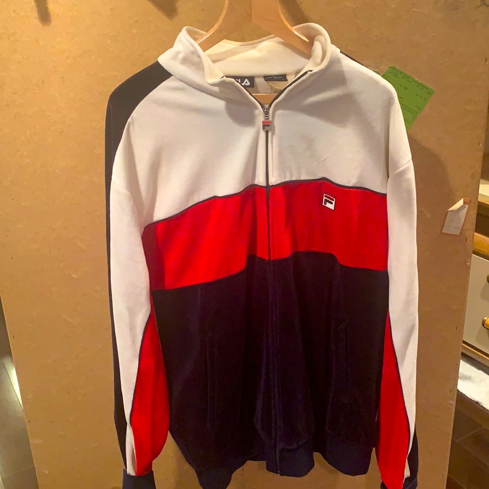 Men’s FILA velour XL zip up jacket